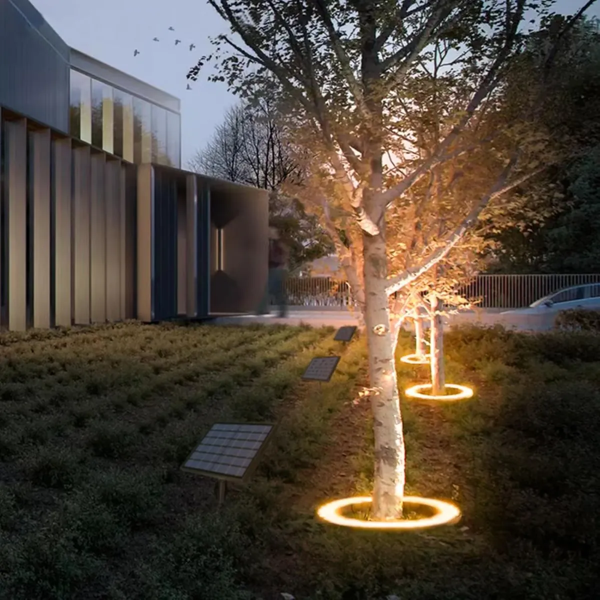 Resort walkways and evening entertaining - application scene
