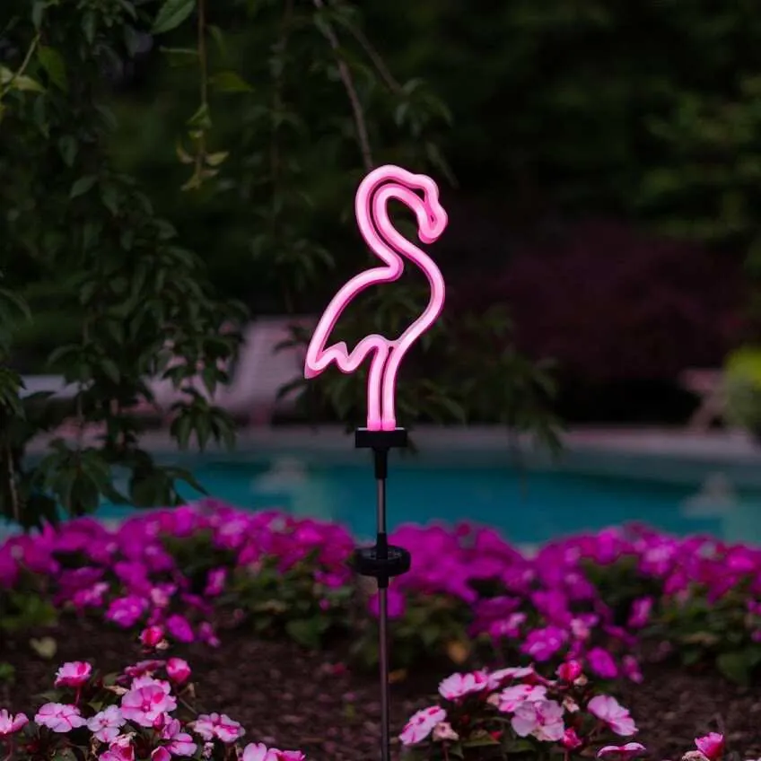 Flamingo Paradise Solar Garden Stake - view 4
